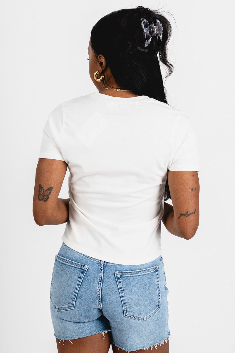 Washed short sleeve t-shirt white