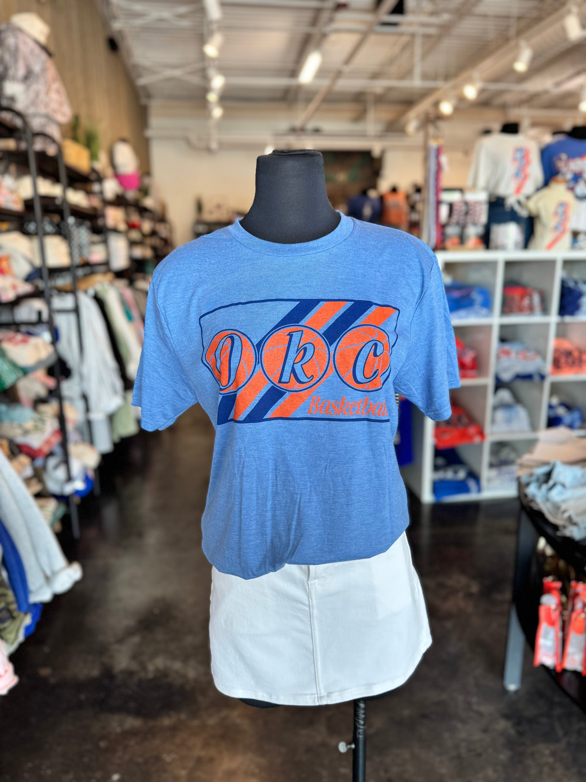 OKC diagonal stripe unisex t-shirt - Stylish T-shirt - Cute Mommy and Me Apparel at Lush Fashion Lounge Boutique in Oklahoma