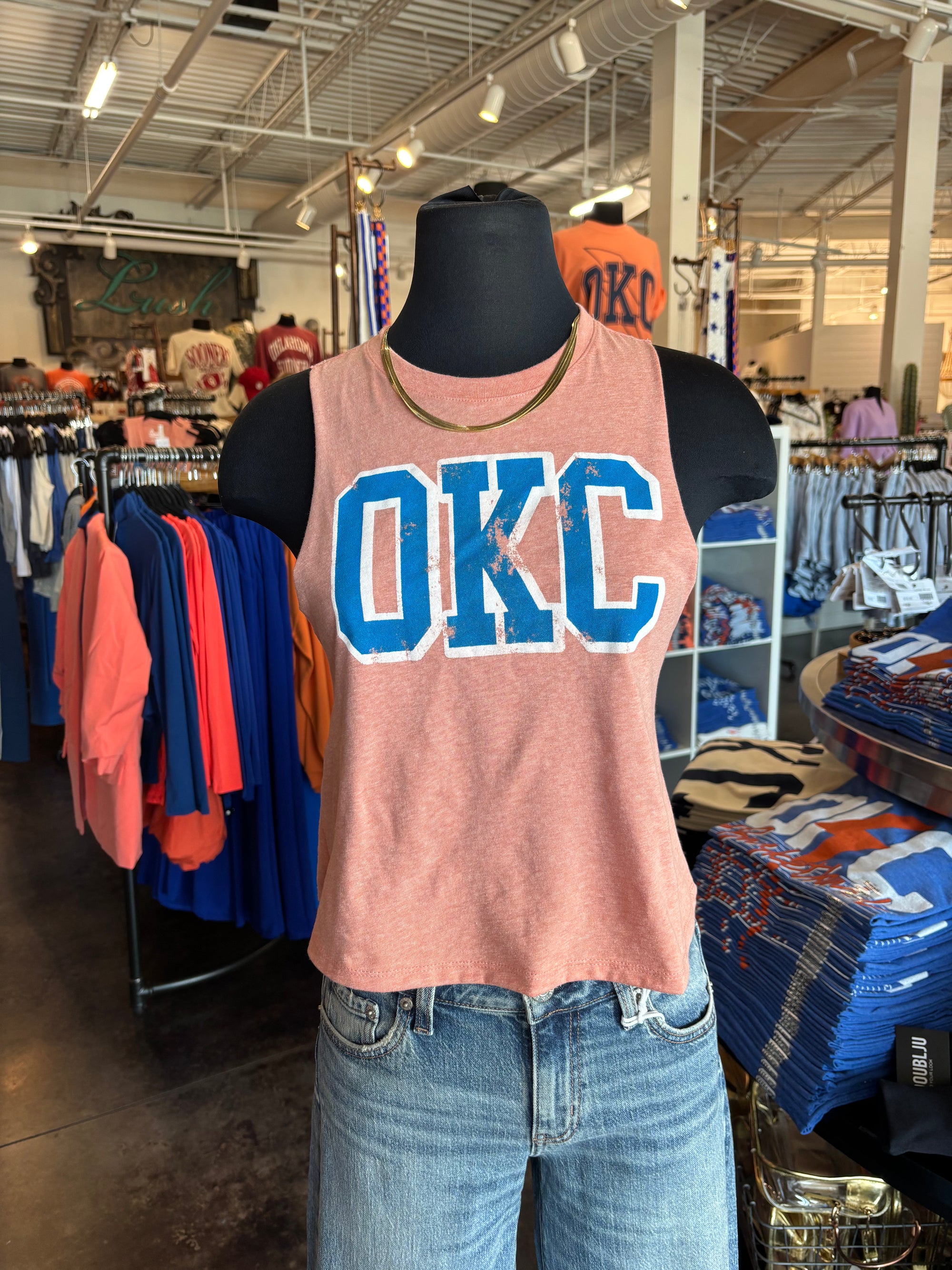OKC block racerback tank top - Trendy OKC Apparel at Lush Fashion Lounge Boutique in Oklahoma City