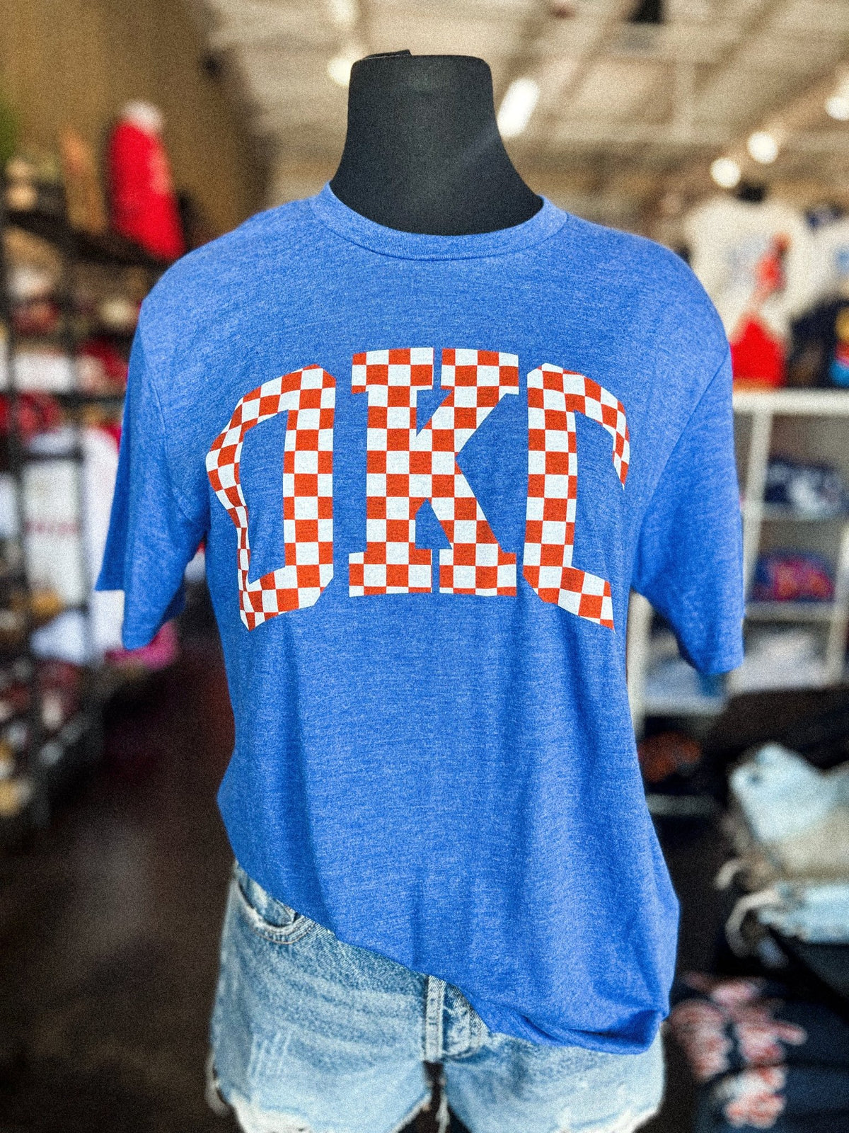 OKC checkered unisex short sleeve t-shirt - Trendy OKC Apparel at Lush Fashion Lounge Boutique in Oklahoma City