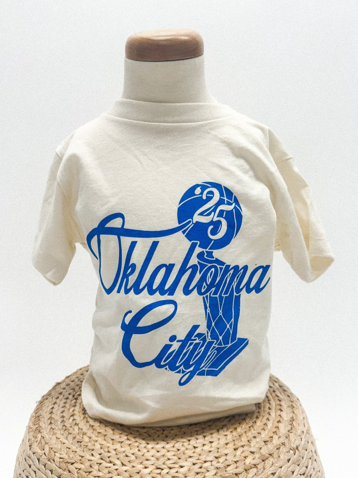 KIDS OKC basketball champions trophy tee natural - Stylish T-shirt - Cute Mommy and Me Apparel at Lush Fashion Lounge Boutique in Oklahoma