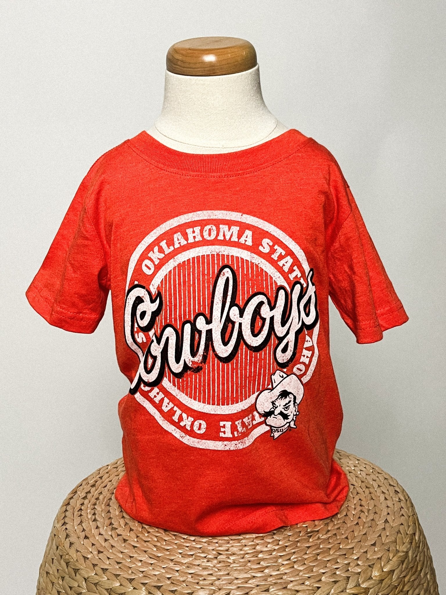OSU KIDS OSU Cowboys circle logo tee orange T-shirt | Lush Fashion Lounge Trendy Oklahoma State Cowboys Apparel & Cute Gameday T-Shirts