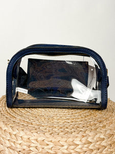 Patch pocket clear crossbody purse navy - Oklahoma City inspired graphic t-shirts at Lush Fashion Lounge Boutique in Oklahoma City