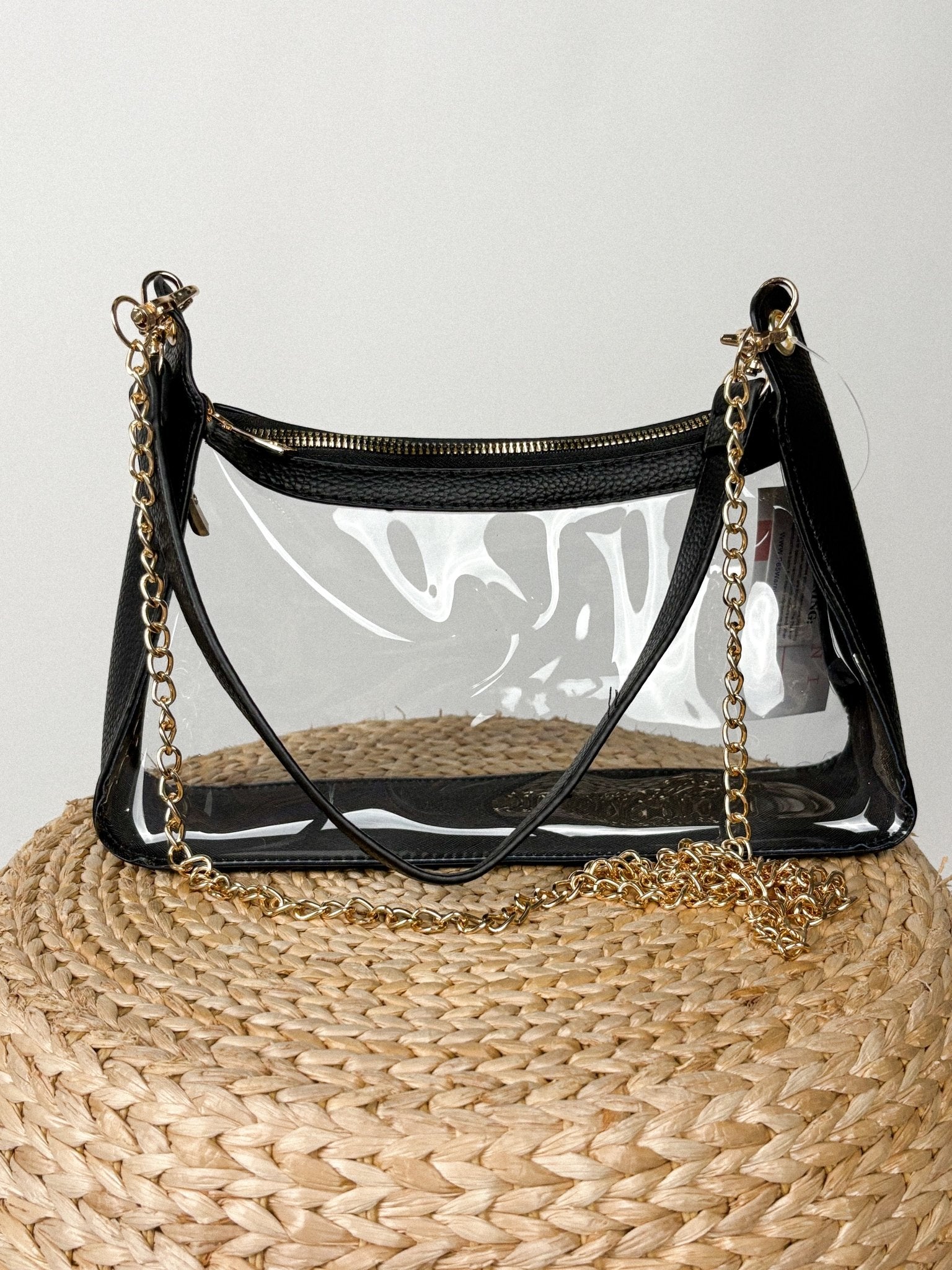 Clear satchel crossbody bag black - Trendy OKC Apparel at Lush Fashion Lounge Boutique in Oklahoma City