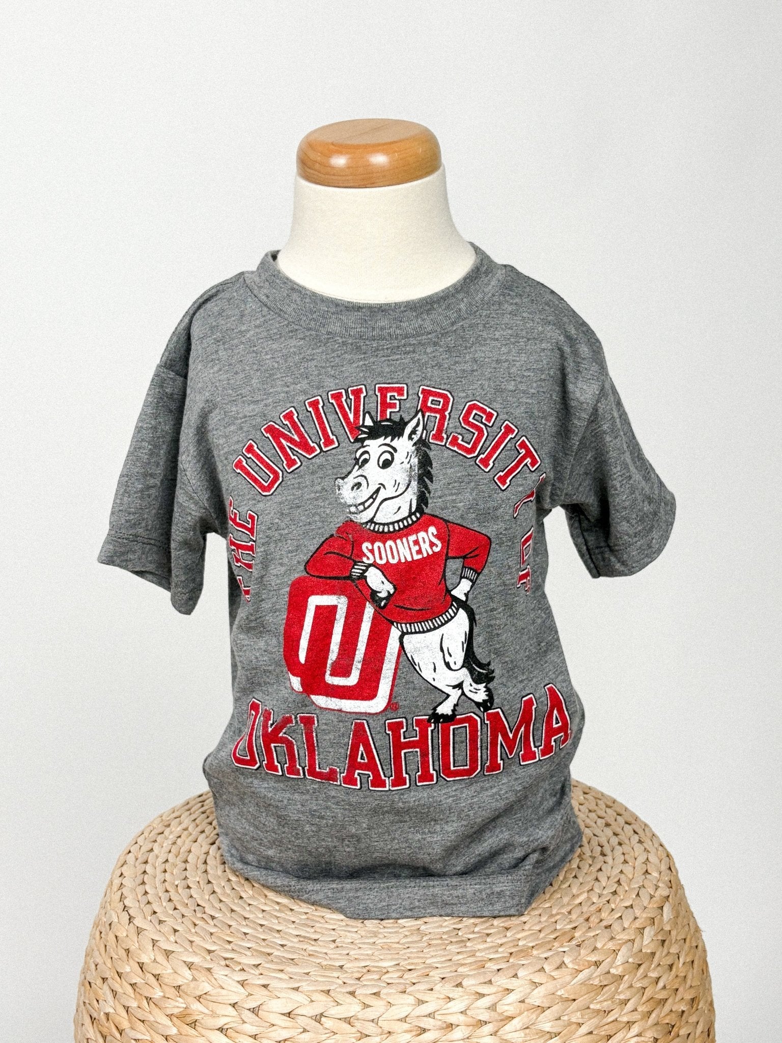OU KIDS OU Sooners mascot t-shirt grey T-shirt | Lush Fashion Lounge Trendy Oklahoma University Sooners Apparel & Cute Gameday T-Shirts