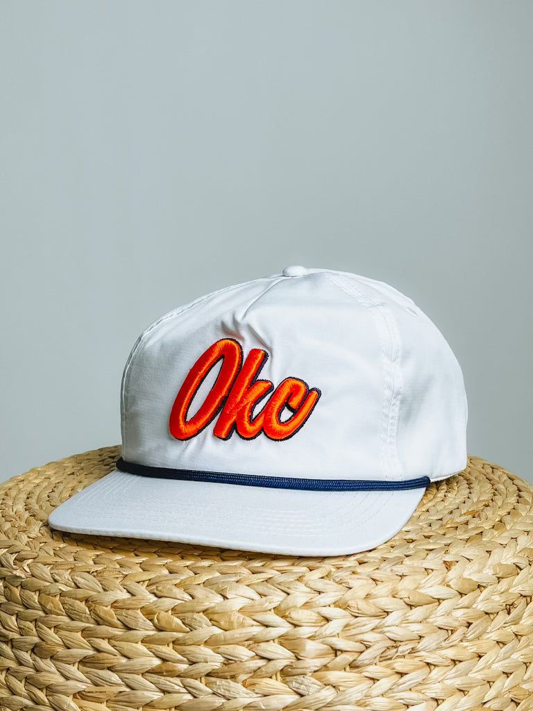 OKC basketball 3D script rope hat white - Trendy Hats at Lush Fashion Lounge Boutique in Oklahoma City