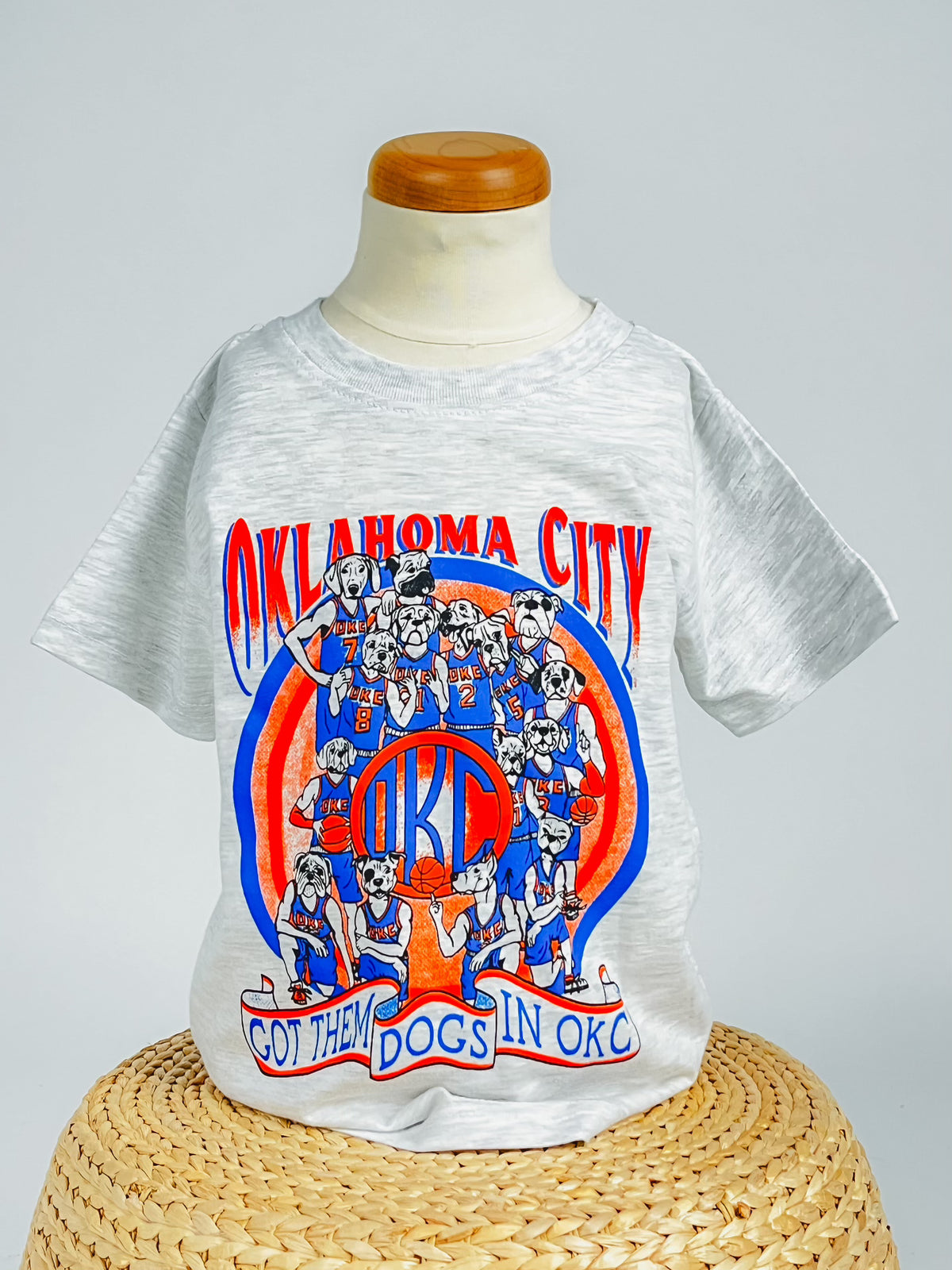 KIDS got them dogs in OKC basketball t-shirt ash - Trendy OKC Apparel at Lush Fashion Lounge Boutique in Oklahoma City