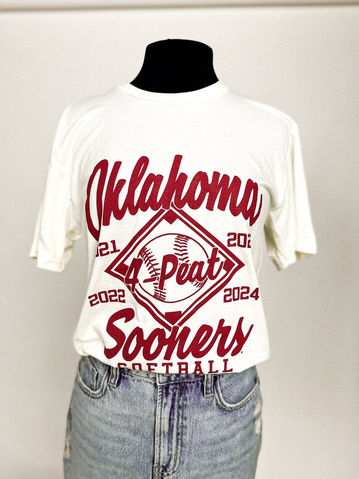 OU OU softball championship 4 peat unisex t-shirt natural T-shirts | Lush Fashion Lounge Trendy Oklahoma University Sooners Apparel & Cute Gameday T-Shirts