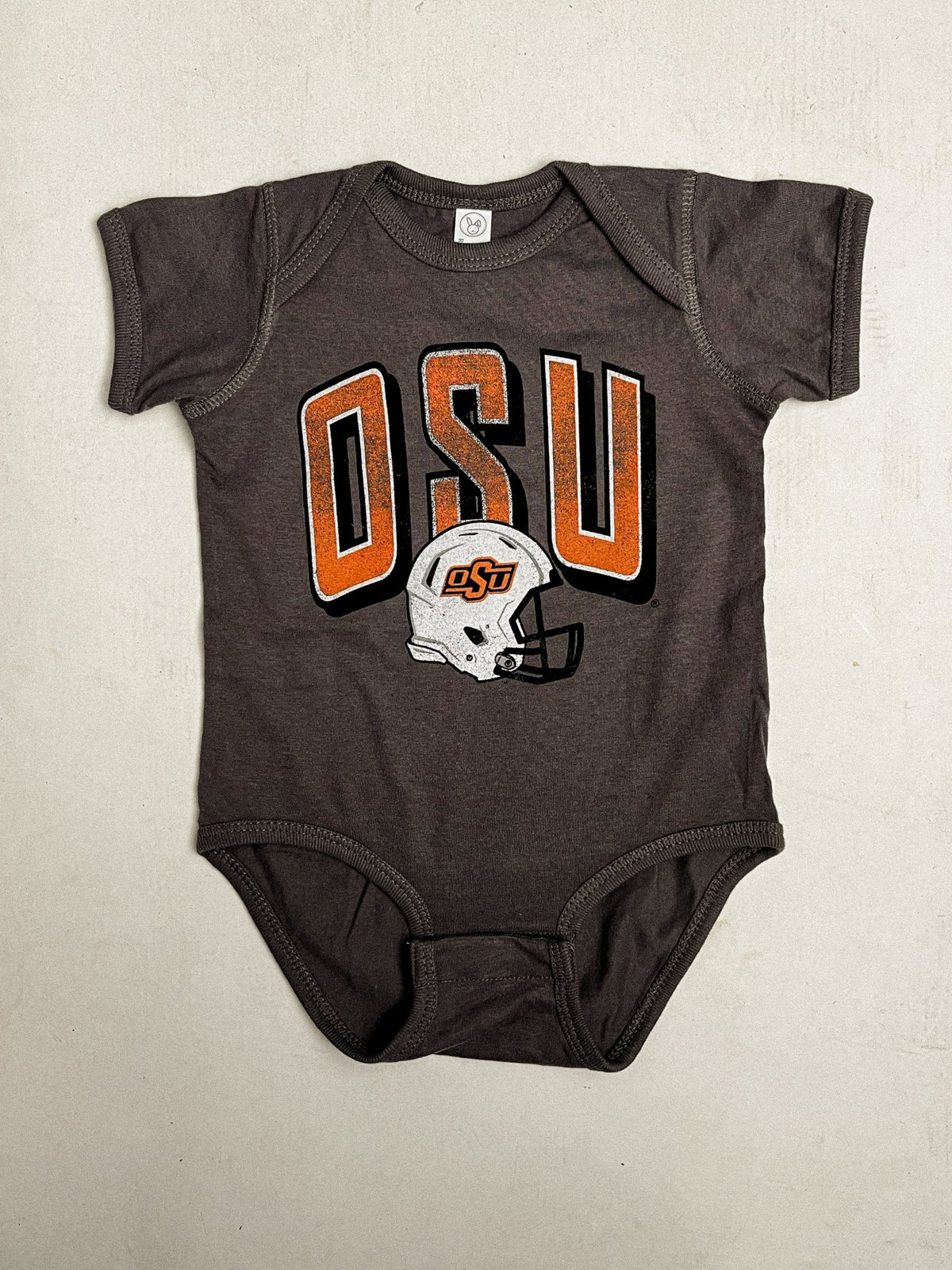 OSU Kids OSU Cowboys onesie charcoal Onesie | Lush Fashion Lounge Trendy Oklahoma State Cowboys Apparel & Cute Gameday T-Shirts