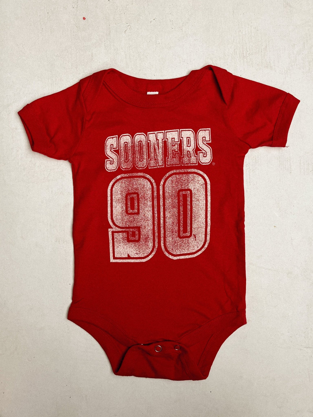 OU Kids OU Sooners player onesie crimson Onesie | Lush Fashion Lounge Trendy Oklahoma University Sooners Apparel & Cute Gameday T-Shirts