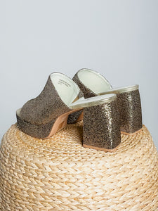 Crystal platform glitter heel gold - Affordable Shoes - Boutique Shoes at Lush Fashion Lounge Boutique in Oklahoma City