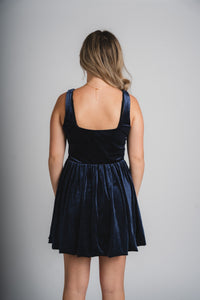 Corset velvet mini dress navy Stylish dress - Womens Fashion Dresses at Lush Fashion Lounge Boutique in Oklahoma City