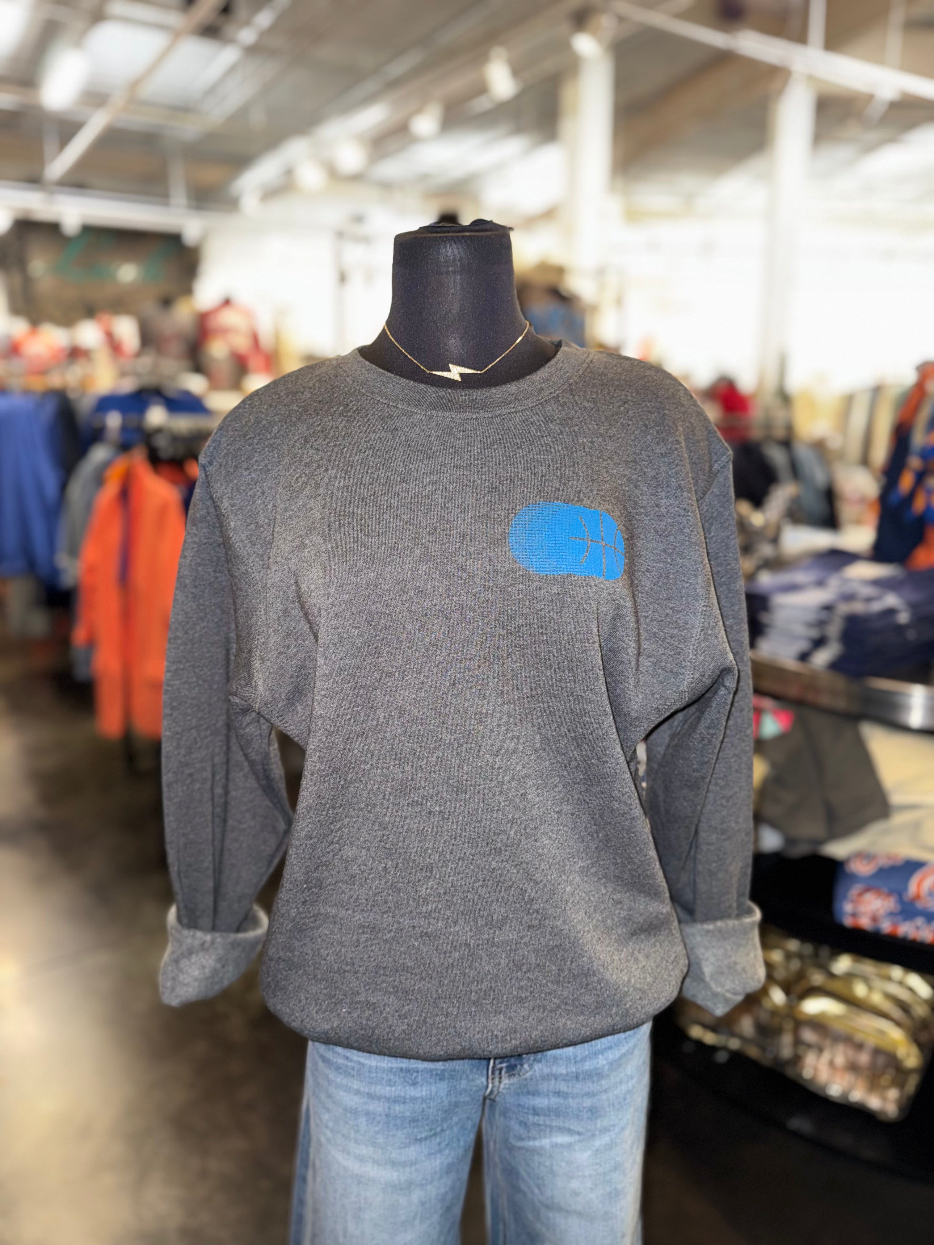 OKC basketball front & back fade sweatshirt - Oklahoma City inspired graphic t-shirts at Lush Fashion Lounge Boutique in Oklahoma City
