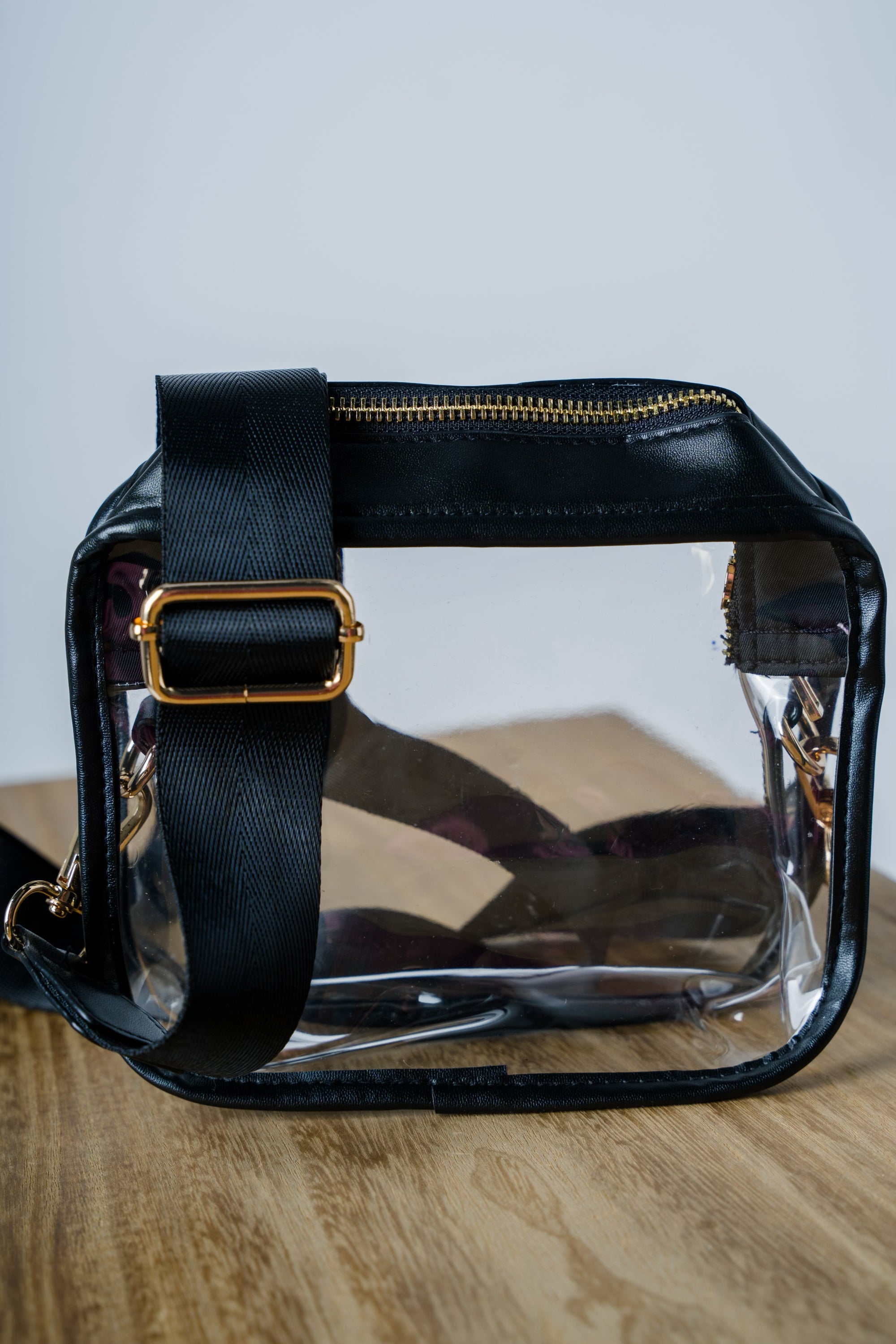 Black clear crossbody clearance bag