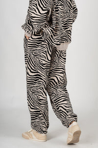 Zebra joggers black/taupe - Adorable pants - Stylish Comfortable Outfits at Lush Fashion Lounge Boutique in OKC