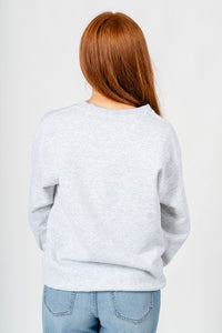OSU OSU center logo champ fleece sweatshirt ash Sweatshirt | Lush Fashion Lounge Trendy Oklahoma State Cowboys Apparel & Cute Gameday T-Shirts