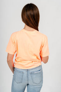 OSU OSU Pistol Pete center logo crop t-shirt orange T-shirt | Lush Fashion Lounge Trendy Oklahoma State Cowboys Apparel & Cute Gameday T-Shirts