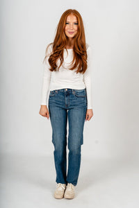 Daze rebel mid rise slim straight jeans surge | Lush Fashion Lounge: boutique women's jeans, fashion jeans for women, affordable fashion jeans, cute boutique jeans