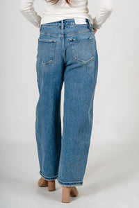Flying Monkey high rise cuffed barrel jeans radiant | Lush Fashion Lounge: boutique women's jeans, fashion jeans for women, affordable fashion jeans, cute boutique jeans
