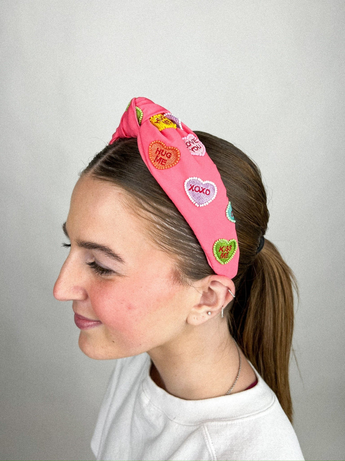 Candy heart headband - Trendy T-Shirts for Valentine's Day at Lush Fashion Lounge Boutique in Oklahoma City
