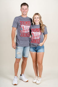OU OU Boomer Sooner schooner unisex t-shirt grey t-shirt | Lush Fashion Lounge Trendy Oklahoma University Sooners Apparel & Cute Gameday T-Shirts