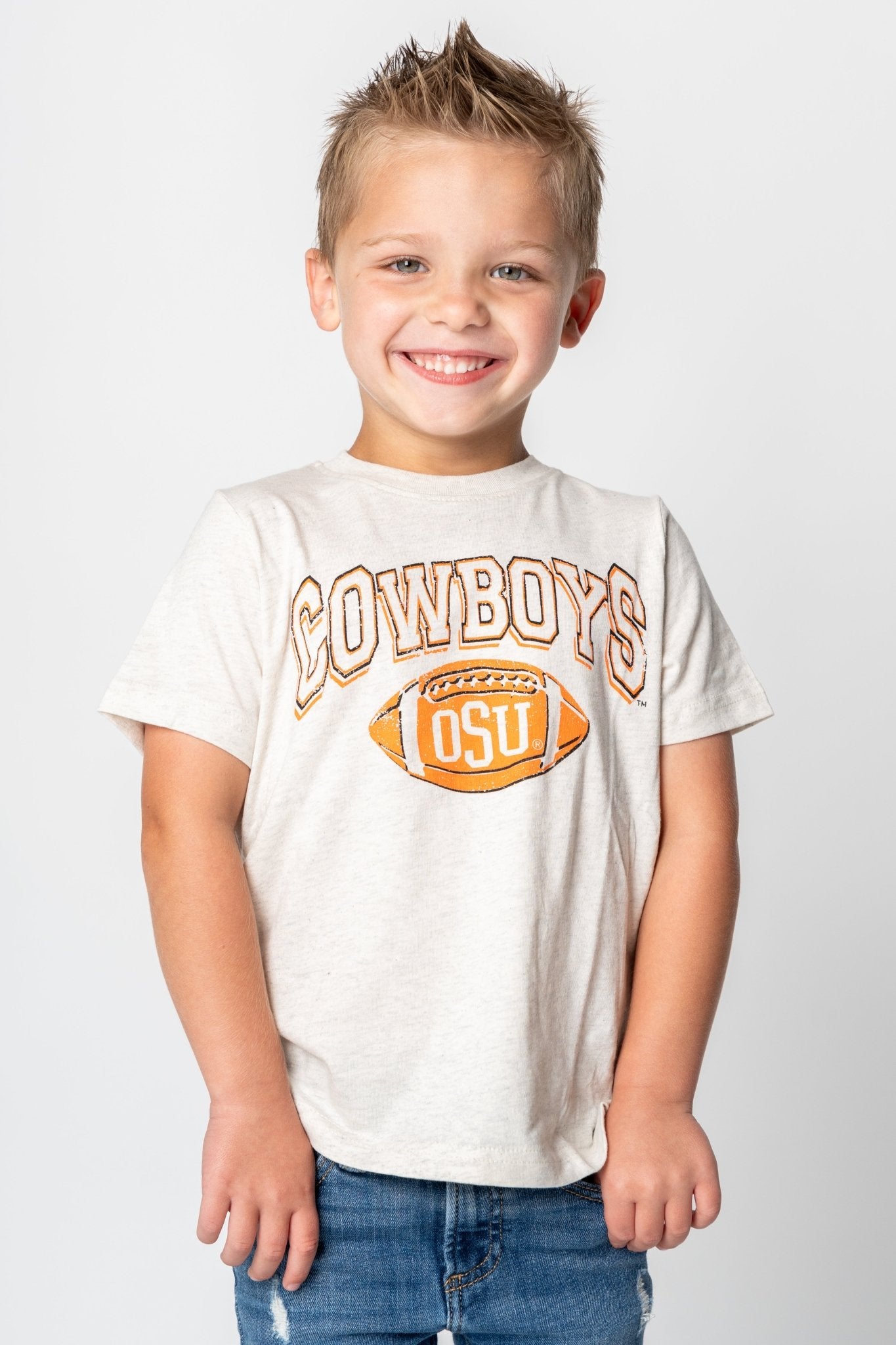 OSU Kids OSU Wonka football t-shirt off white T-shirts | Lush Fashion Lounge Trendy Oklahoma State Cowboys Apparel & Cute Gameday T-Shirts