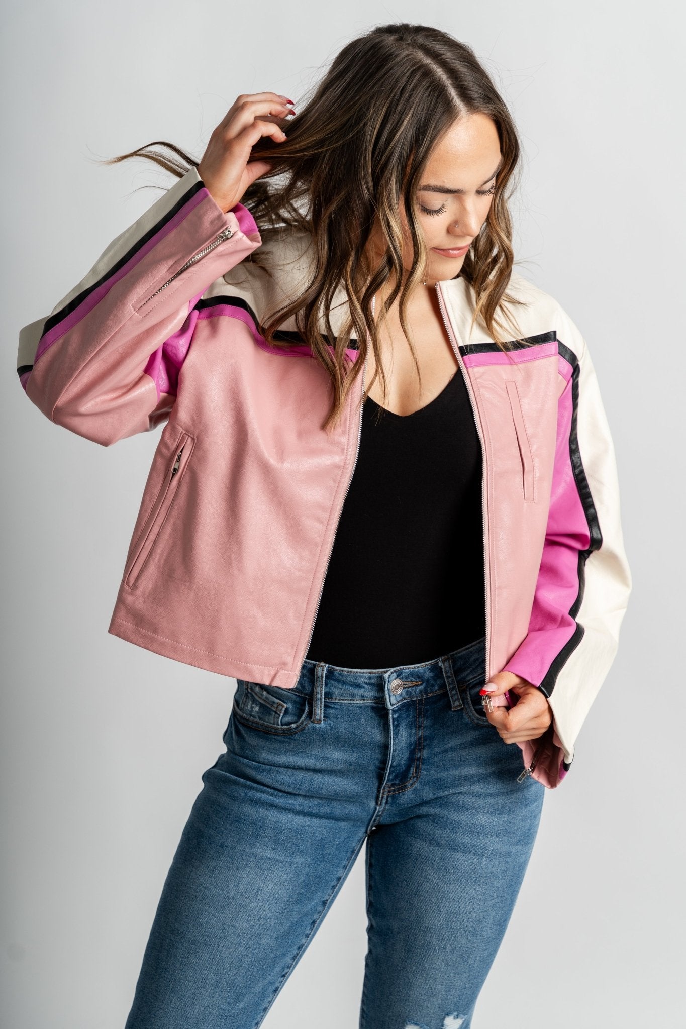 Pink store Moto Jacket