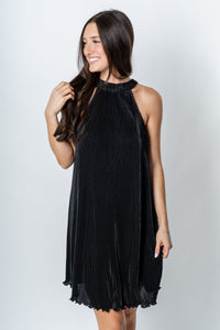 Pleated mini dress black - Affordable Dress - Boutique Dresses at Lush Fashion Lounge Boutique in Oklahoma City