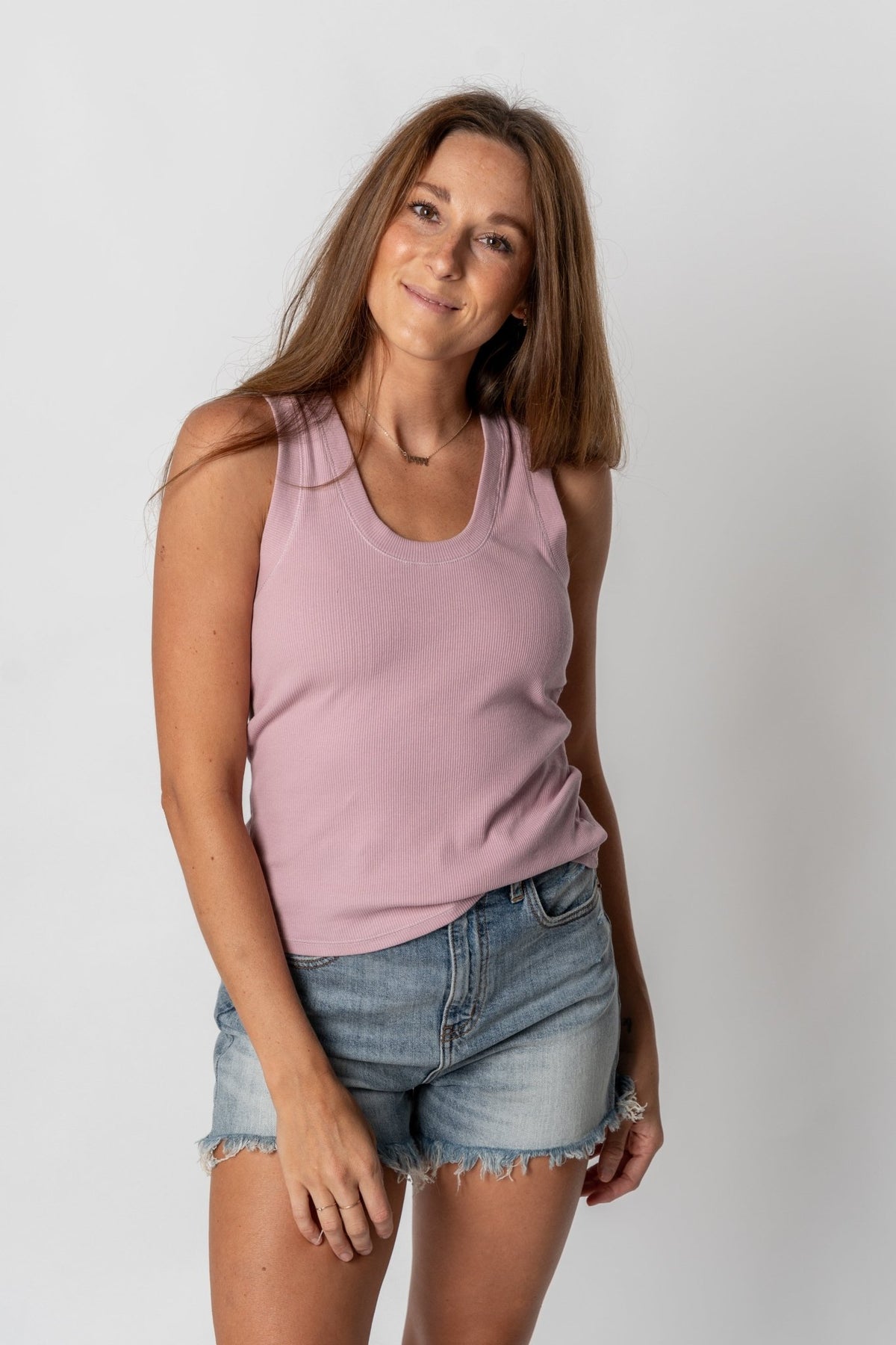 Z Supply Sirena ribbed tank shadow mauve - Z Supply Tank Top - Z Supply Tops, Dresses, Tanks, Tees, Cardigans, Joggers and Loungewear at Lush Fashion Lounge