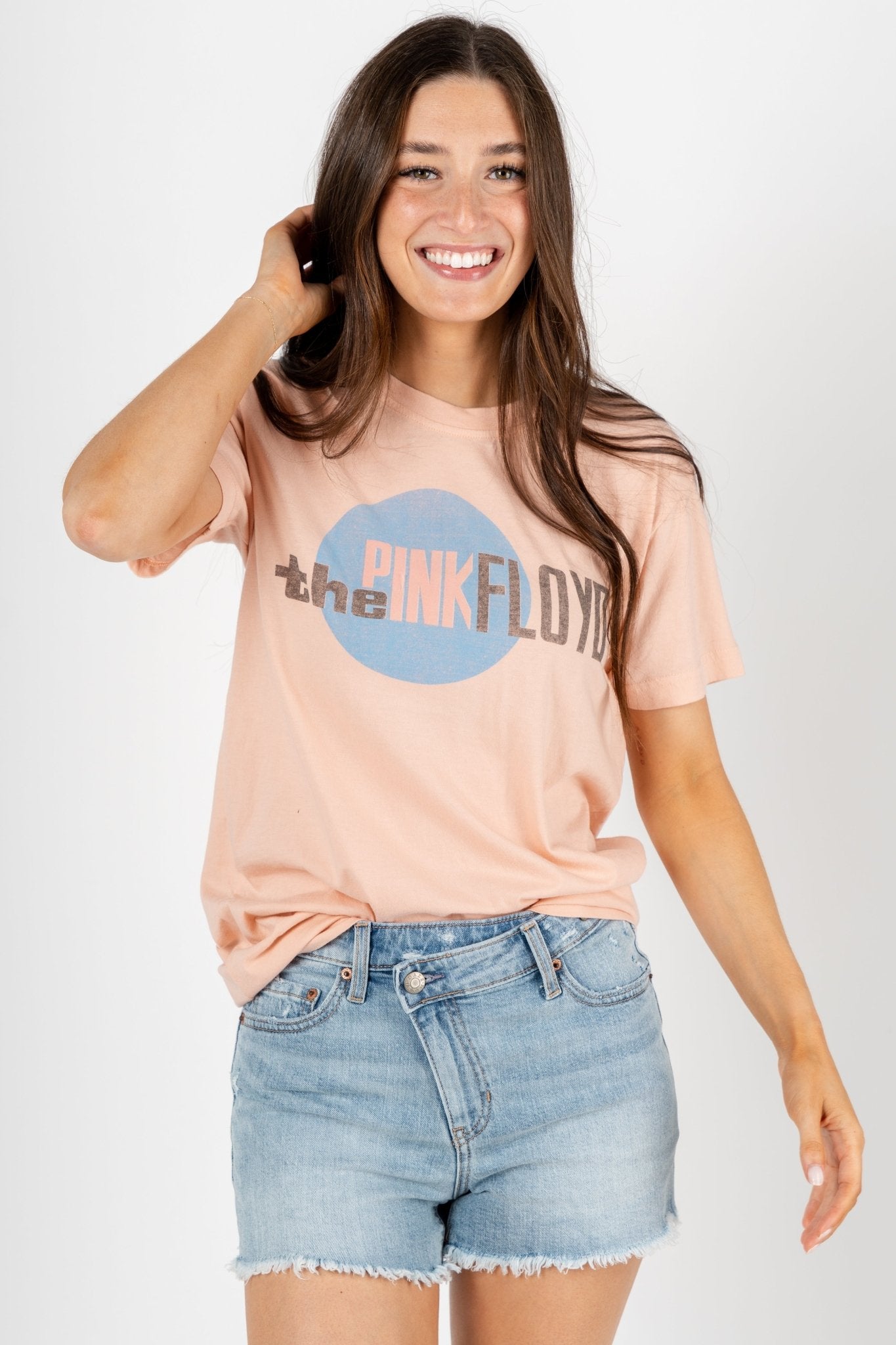 Pink Floyd vintage fade t-shirt blush - Stylish Band T-Shirts and Sweatshirts at Lush Fashion Lounge Boutique in Oklahoma City