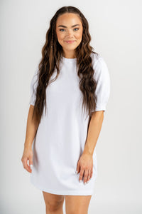 Z Supply Gigi terry mini dress white - Z Supply Dress - Z Supply Tops, Dresses, Tanks, Tees, Cardigans, Joggers and Loungewear at Lush Fashion Lounge