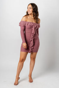 Mesh fairy mini dress mauve Stylish Dresses - Womens Fashion Dresses at Lush Fashion Lounge Boutique in Oklahoma City