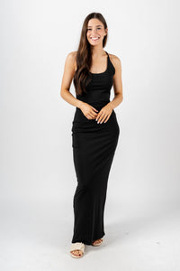 Knit maxi dress black - Cute Dress - Trendy Dresses at Lush Fashion Lounge Boutique in Oklahoma City