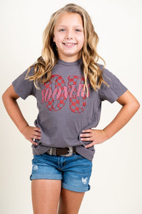 OU Kids OU twisted check t-shirt charcoal T-shirts | Lush Fashion Lounge Trendy Oklahoma University Sooners Apparel & Cute Gameday T-Shirts