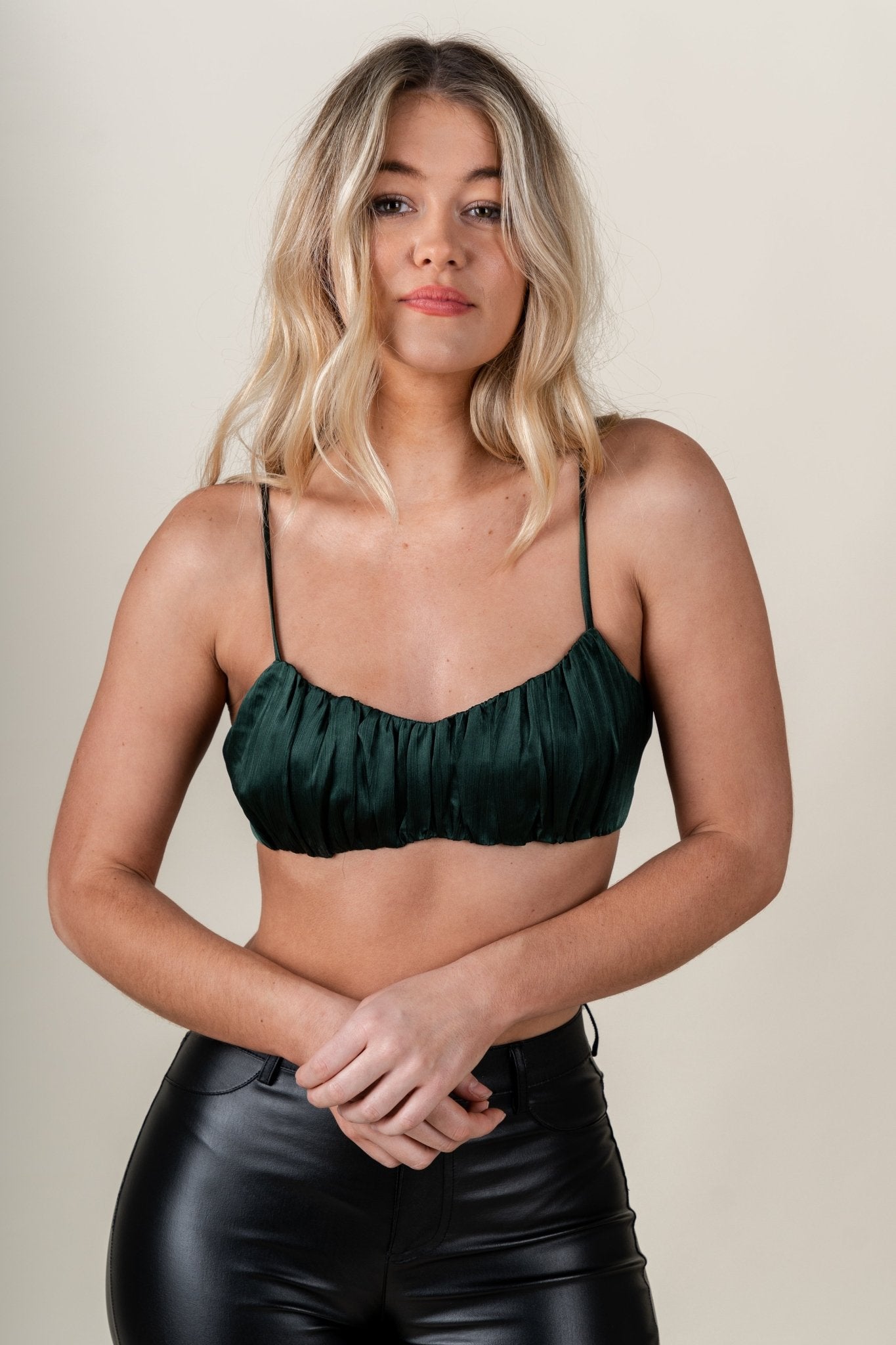 Satin crop tank top fir - Affordable tank top - Boutique Tank Tops at Lush Fashion Lounge Boutique in Oklahoma City