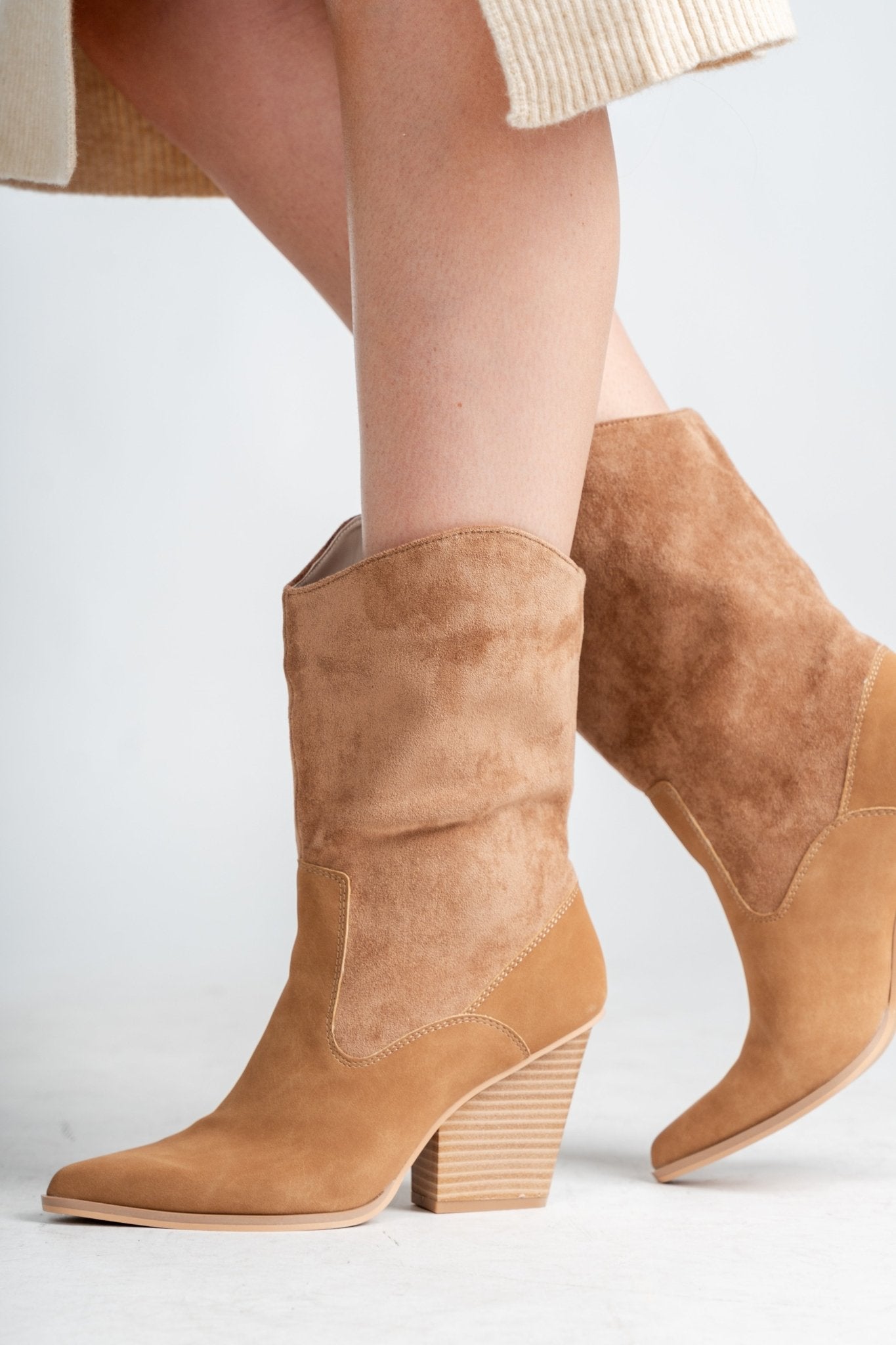 Marseille loose fit boot camel - Affordable shoes - Boutique Shoes at Lush Fashion Lounge Boutique in Oklahoma City