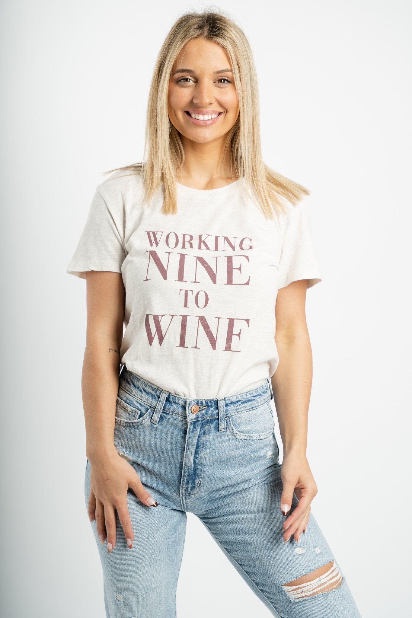 Z Supply easy wine tee sandstone - Z Supply Clothing - Z Supply Apparel at Lush Fashion Lounge Trendy Boutique Oklahoma City