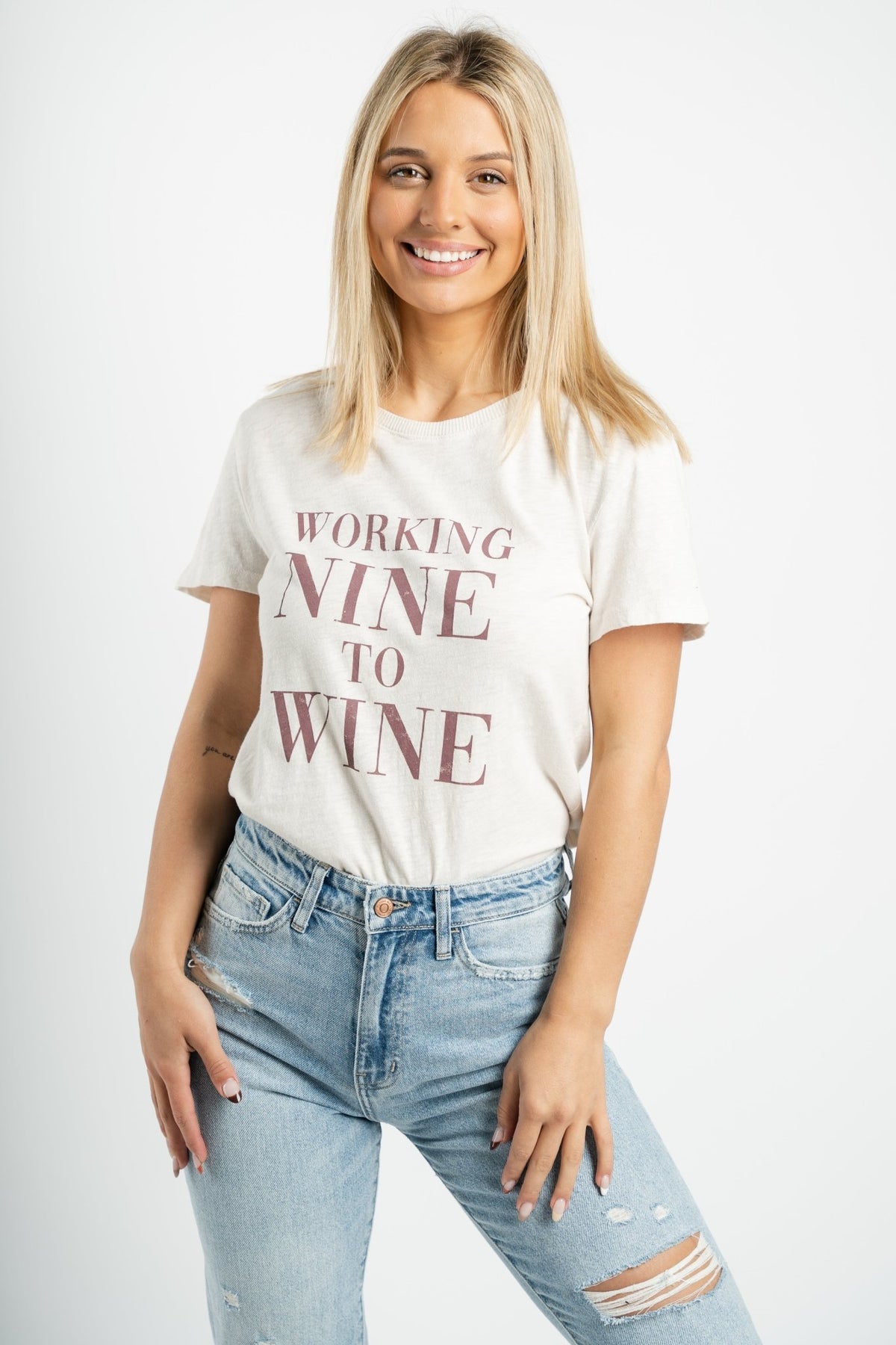 Z Supply easy wine tee sandstone - Z Supply Clothing - Z Supply Tops, Dresses, Tanks, Tees, Cardigans, Joggers and Loungewear at Lush Fashion Lounge