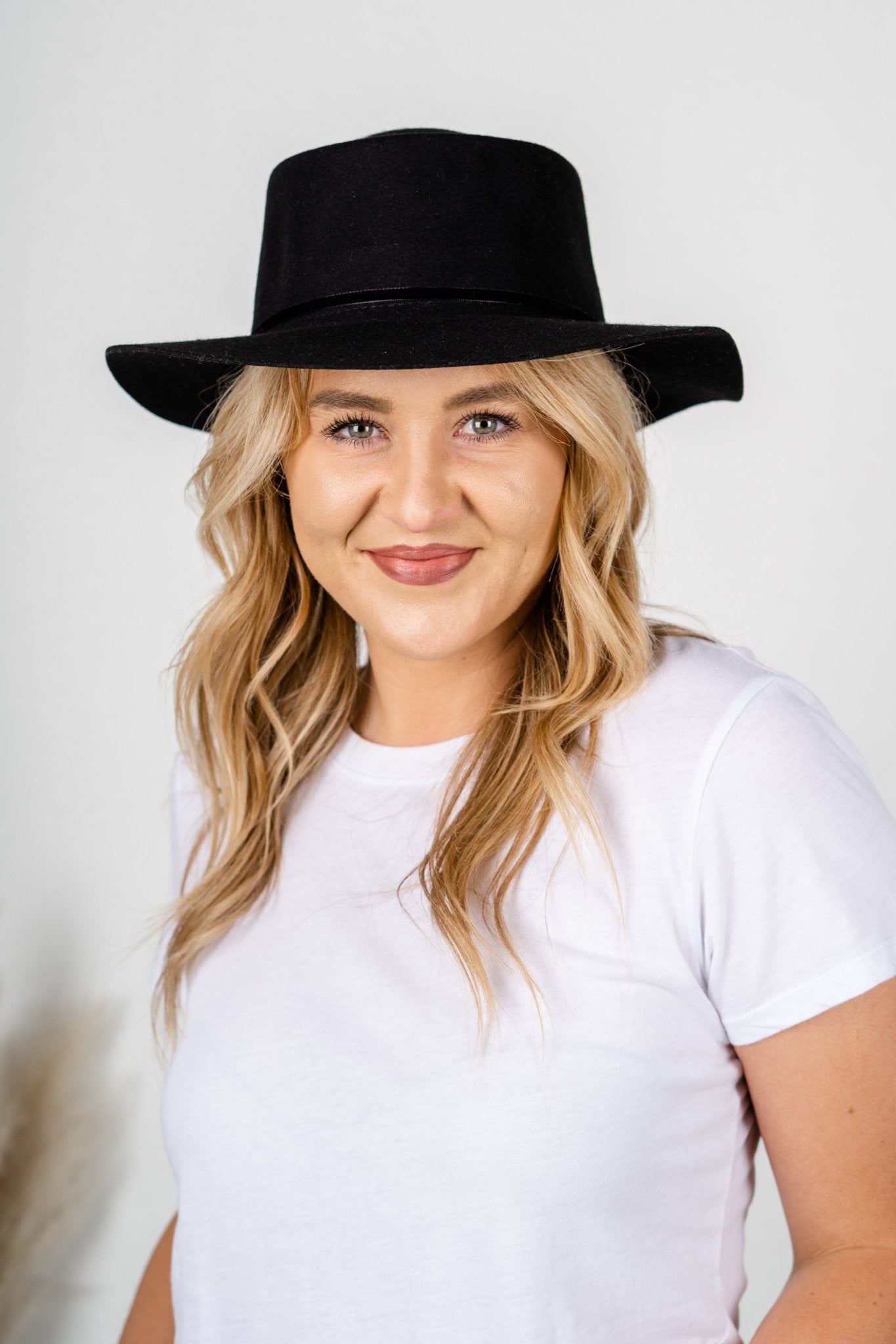 Small round brim hat black - Trendy Hats at Lush Fashion Lounge Boutique in Oklahoma City