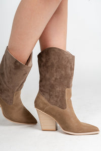 Marseille loose fit boot dark taupe Stylish shoes - Womens Fashion Shoes at Lush Fashion Lounge Boutique in Oklahoma City
