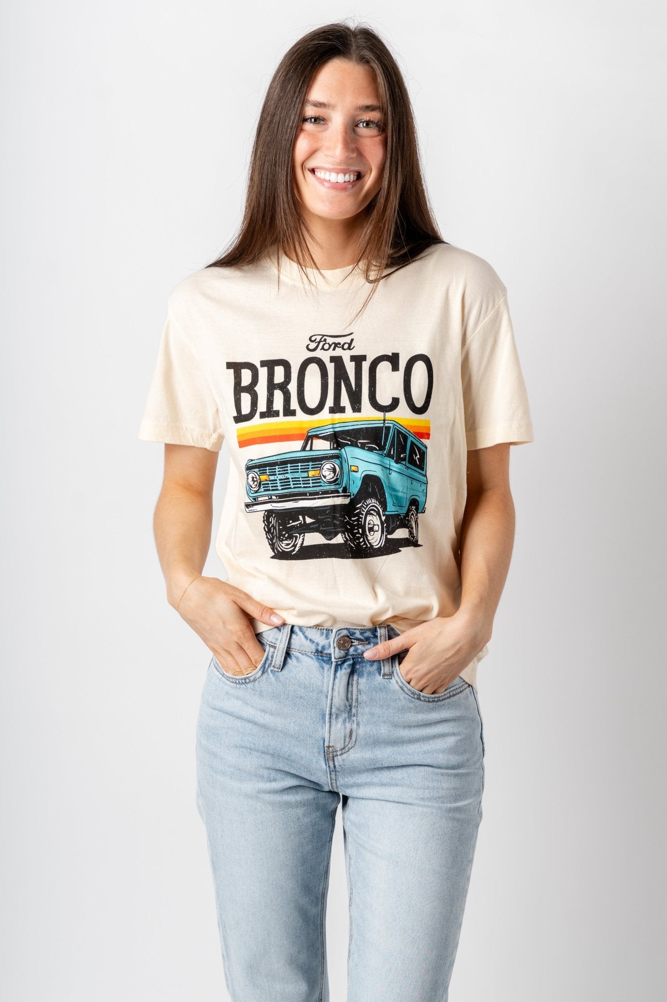 Ford Bronco brass tracks t-shirt cream