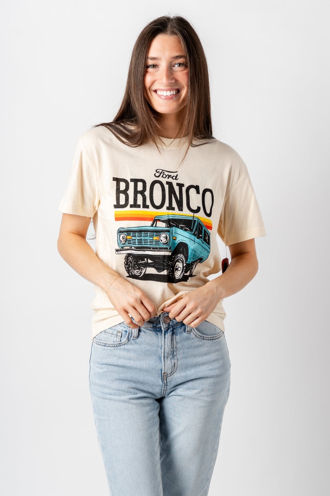 Ford Bronco brass tracks t-shirt cream