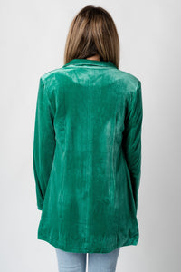 Velvet blazer emerald – Affordable Blazers | Cute Black Jackets at Lush Fashion Lounge Boutique in Oklahoma City