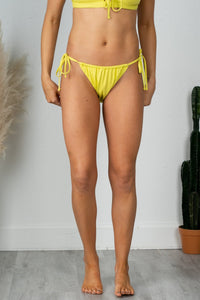 High rise tie bikini bottoms yellow - Cute swimwear - Trendy Swimsuits at Lush Fashion Lounge Boutique in Oklahoma City