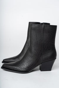 Miley alligator bootie black - Affordable shoes - Boutique Shoes at Lush Fashion Lounge Boutique in Oklahoma City