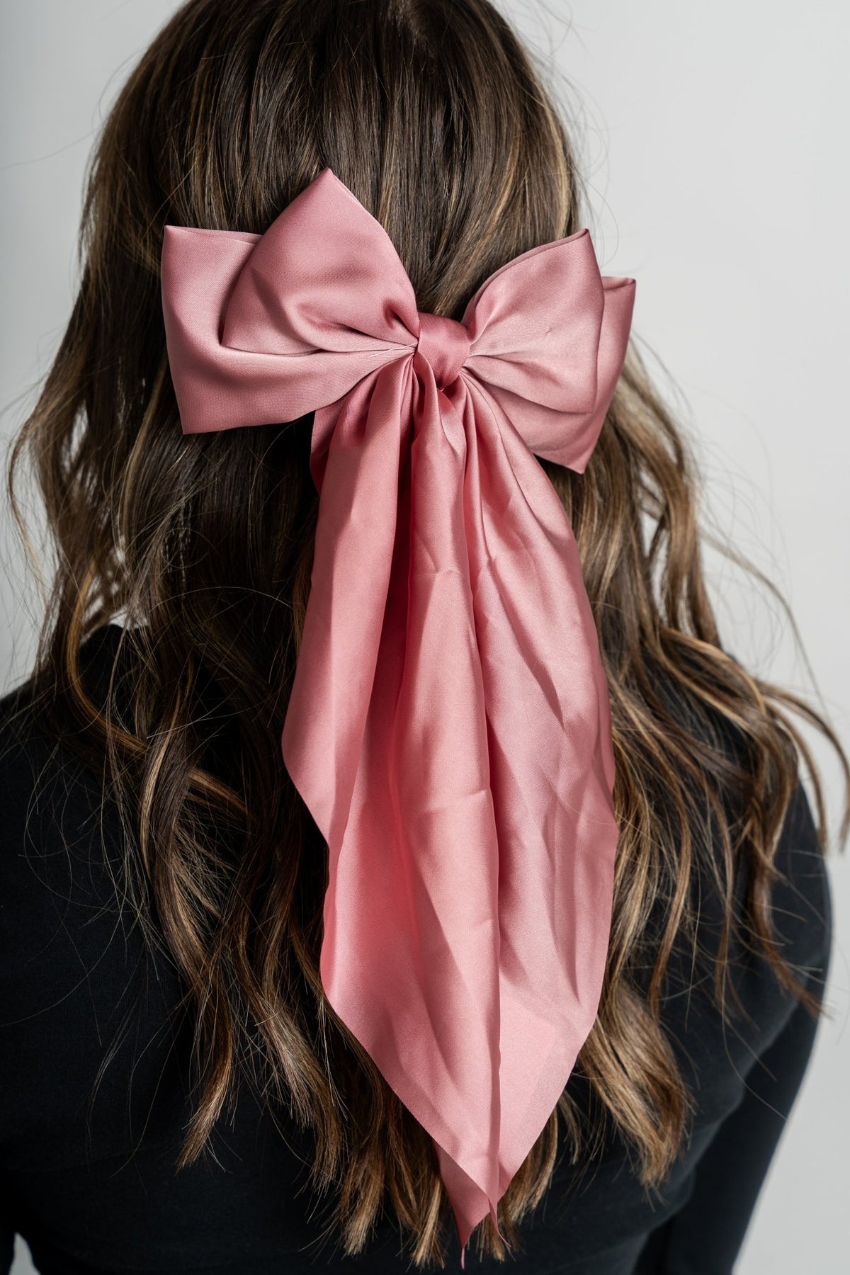 Butterfly satin hair bow clip pink - Trendy Gifts at Lush Fashion Lounge Boutique in Oklahoma City