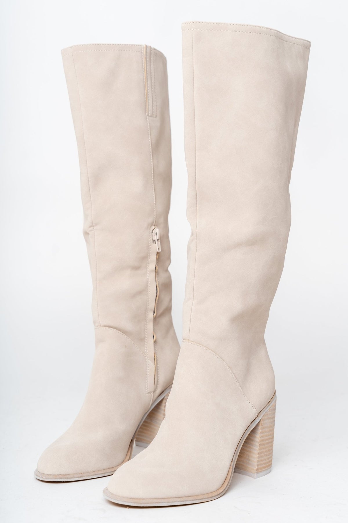 Shiloh knee high boot light grey - Cute shoes - Trendy Shoes at Lush Fashion Lounge Boutique in Oklahoma City
