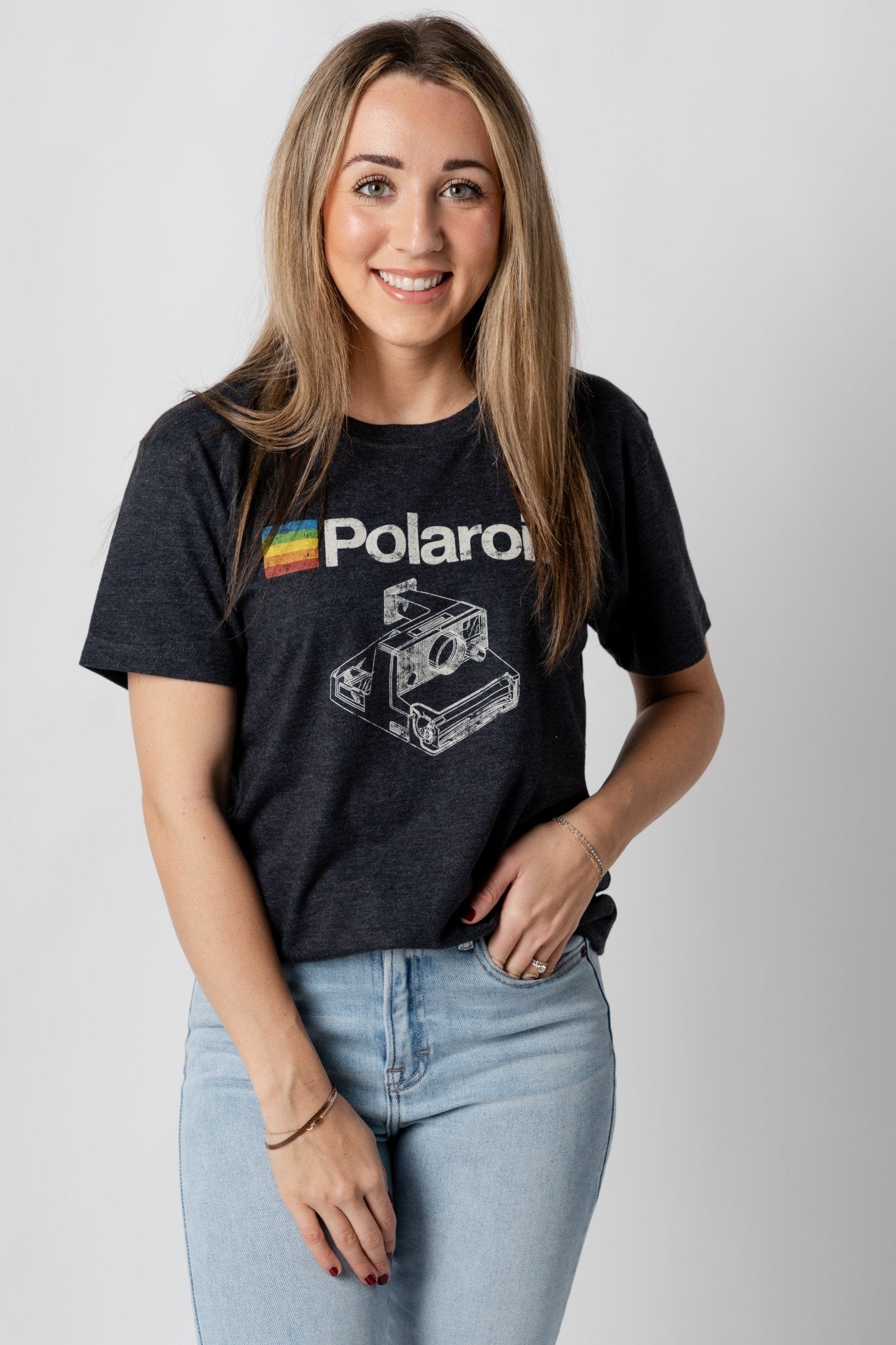 Polaroid red label t-shirt charcoal