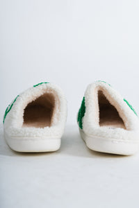 Checkered slip on slippers green - Cute slippers - Fun Cozy Basics at Lush Fashion Lounge Boutique in Oklahoma City