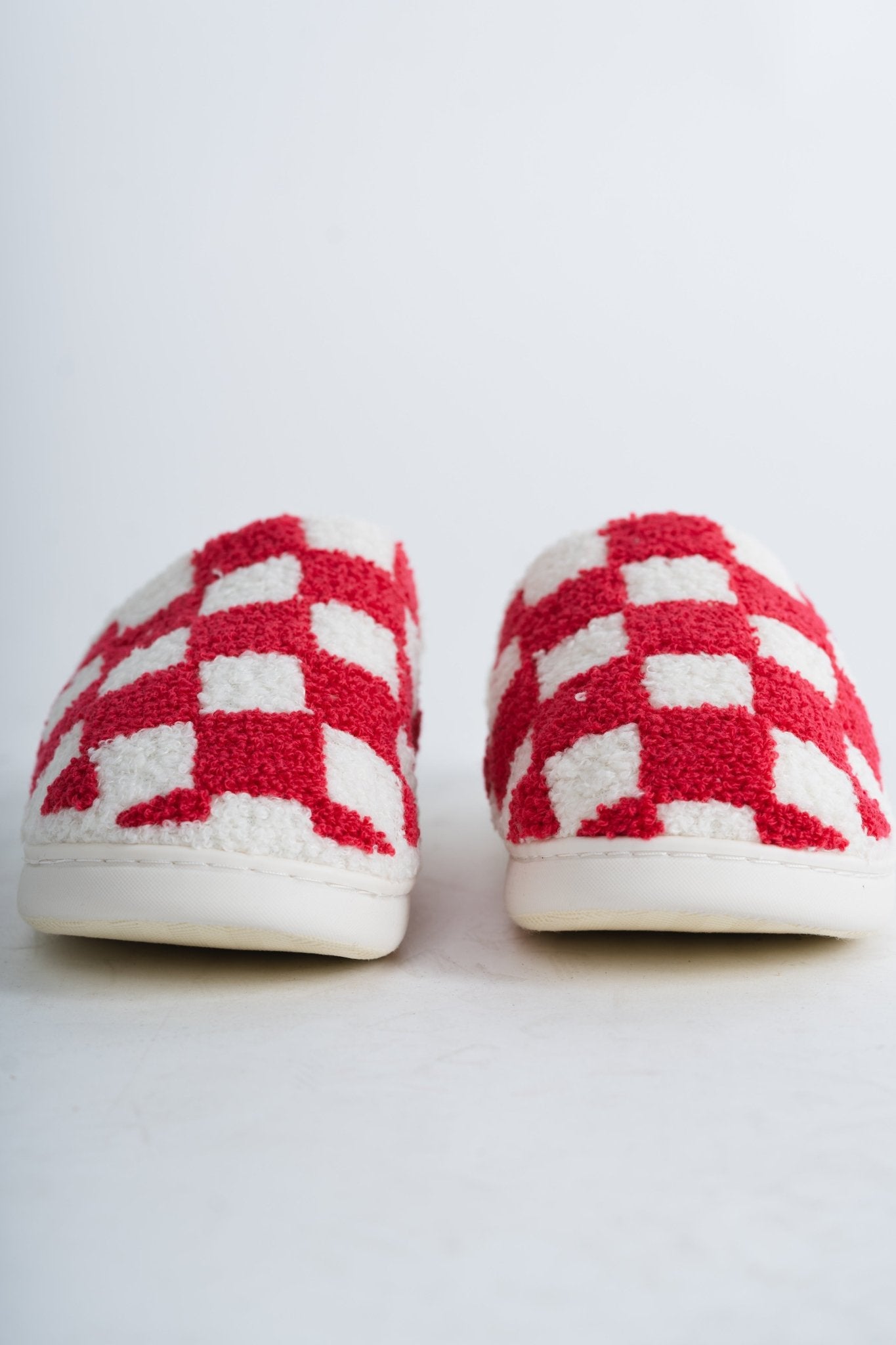 Checkered slip on slippers fuchsia - Stylish slippers - Trendy Lounge Sets at Lush Fashion Lounge Boutique in Oklahoma City